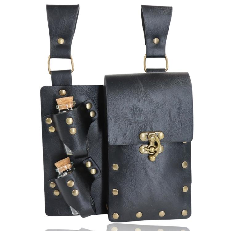 Mittelalterliche Leder Seitentasche Mittelalterliche Gürteltaschen Mit 2 Flaschenhaltern Halloween Mittelalter Cosplay Kostüm Zubehör
