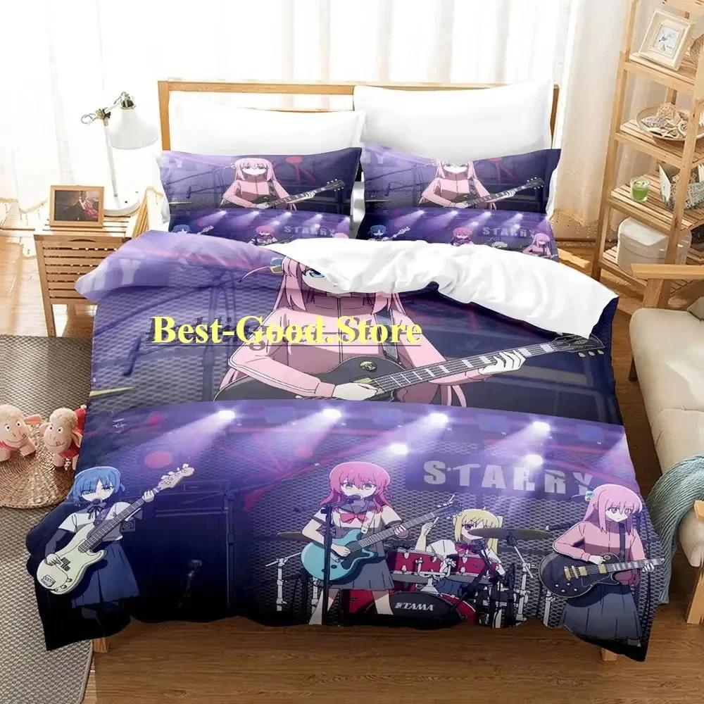 New BOCCHI THE ROCK Bedding Set Single Twin Printed Bed Set With Pillowcase Duvet Cover Soft Single Double Queen Super King Size