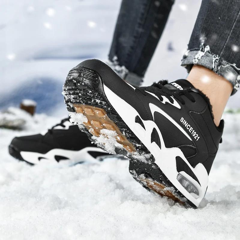 Cizme pentru bărbați Papuci noi de iarnă Pantofi calduroși pentru bărbați Impermeabili Antiderapanți Adidași de pluș Pantofi de tenis pentru bărbați Cizme Adidași pentru bărbați Iarnă