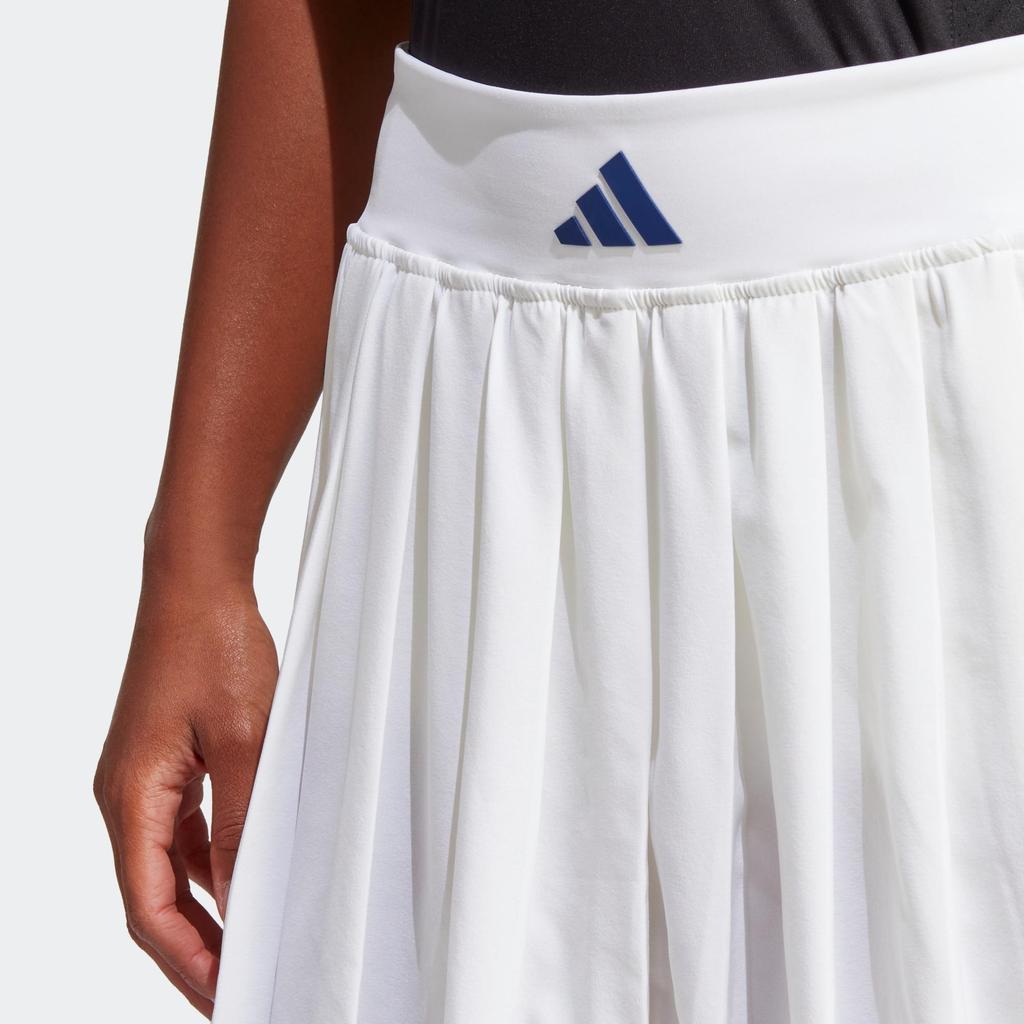 adidas Solid Color Tennis A-Line Mini Skirt Breathable Sports Bottoms Women White HZ4306
