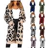 Fashion Women Knitted Print Long Sleeve Cardigan T-shirt Tops Sweater Coat