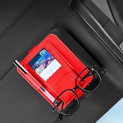 Car Visor Multi-Pocket Organizer Card Holder Pouch Bag Visor Glasses Storage Holder Scratch-resistant Auto For Car Interior