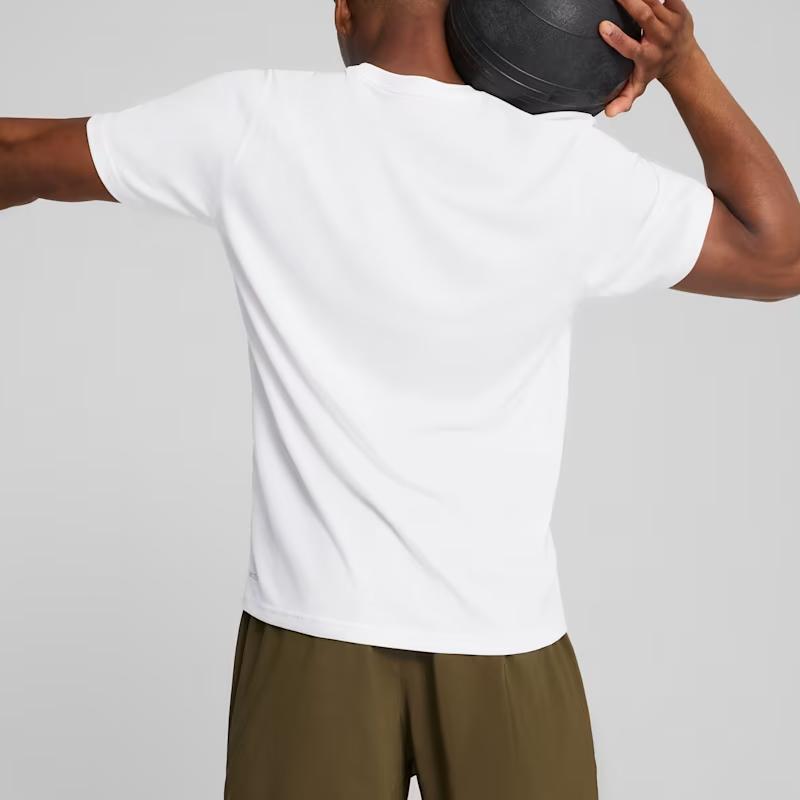 PUMA T Shirts Men's PUMA White Crew Neck Moderate Straight Fit 527155-02