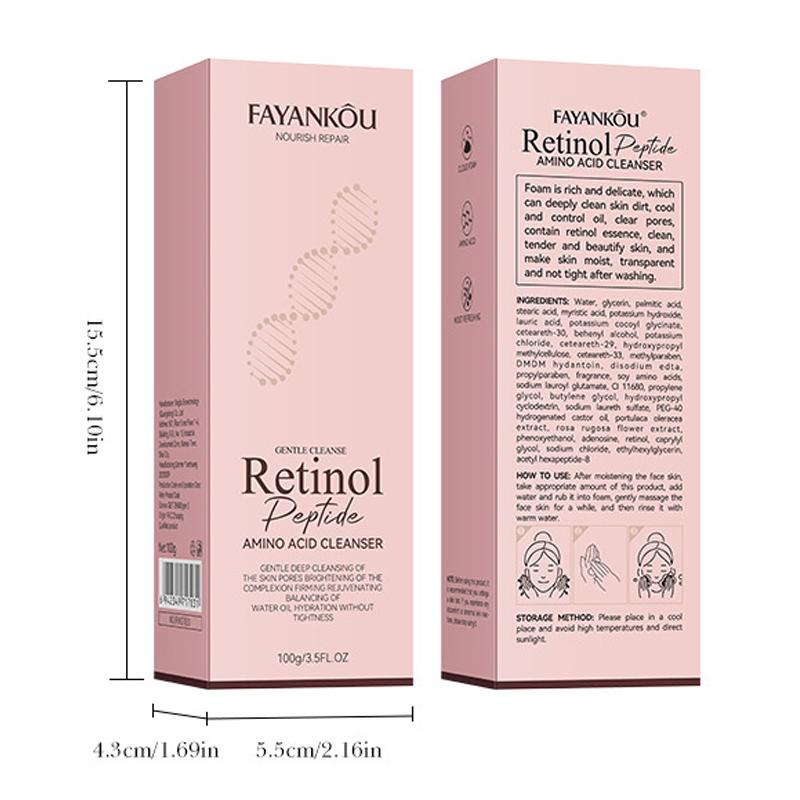 Retinol Peptide Amino Acid Repair Facial Cleanser Whitening Blackhead Removal Deep Clean Oil Control Facial Cleanser