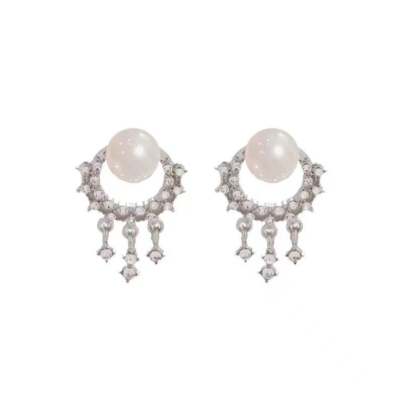 High-End S925 Silber & Zirkon Spitzen-Perlenohrringe – Vielseitiger Luxus-Glanz