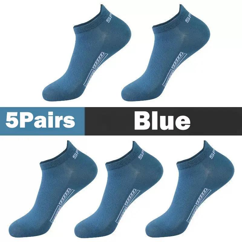 5 Pairs Men S Socks High Quality Women S Low Cut Round Neck Ankle Socks Sports Mesh Breathable Summer Autumn Men S Boat Socks One Size