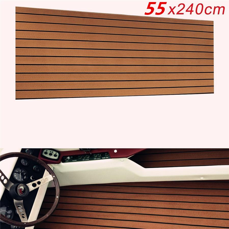1×Teak Look Self-Adhesive Car Floor Mat EVA Foam Truck Decking Boat Marine Brown
