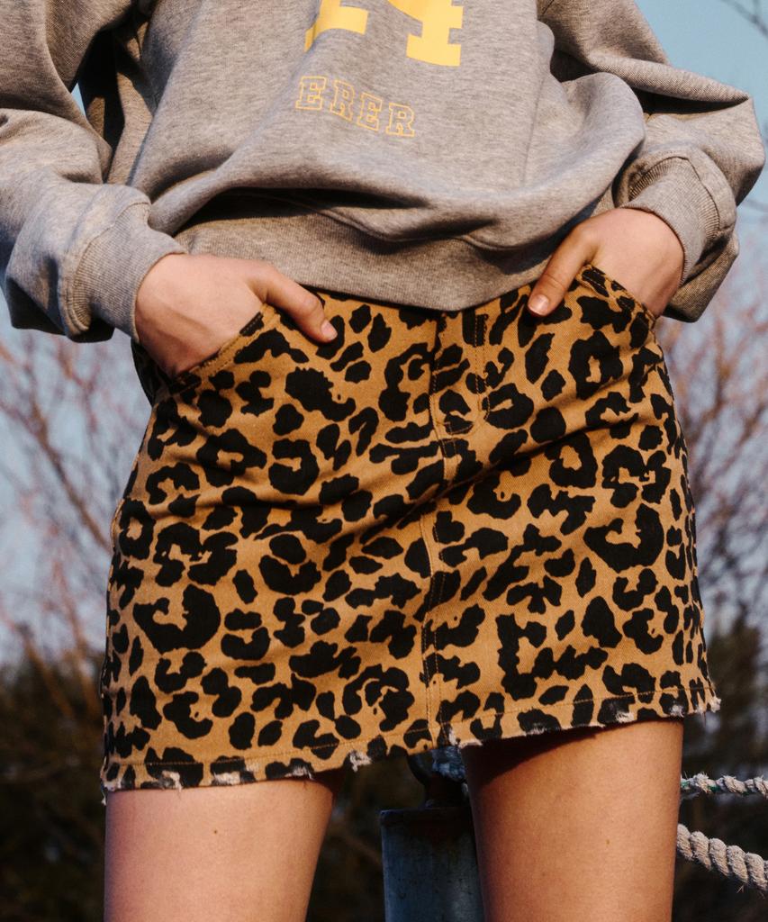 ERER Leopard Mini Skirt Brown