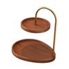 Decorative Wooden Jewelry Organizer 2 Tier Necklace Display Stand for Bathroom Countertop and Drawer Storage