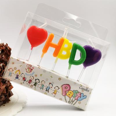 Love Birthday Candle Cake Decoration Macaron Color Birthday Letter Candle Creative Colorful Birthday Cake Candle