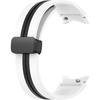 Silicone Strap for Samsung Galaxy Watch 4/5/6/7/FE 40/42/43/44/45/46/47mm, White / Black