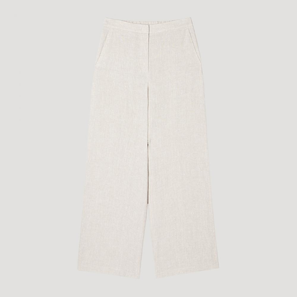 

[She S miSS] Back Banding Linen Wide pantS SwwSlp22130 Ot oatmeal/55