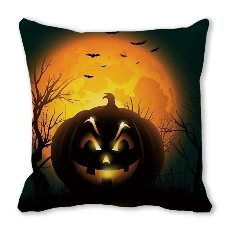 Halloween Horror Night Pattern Living Room Office Sofa Car Decorative Pillowcase