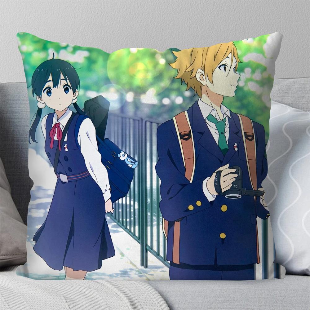 1pc Animation Tamako Market Pillow Case Square Pillow Bedroom Sofa Leisure Comfort Cushion Car Living Room Home Decoration 40X40
