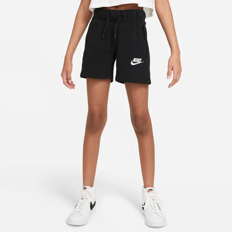 Nike Logo Print Drawstring Sports Shorts Kids Bottoms Black DA1405-010
