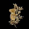 Pre-Owned Koala Leaf Brooch with Multi-Colored Zirconia, Elegant Alloy Design, Women's Stylish Accessory