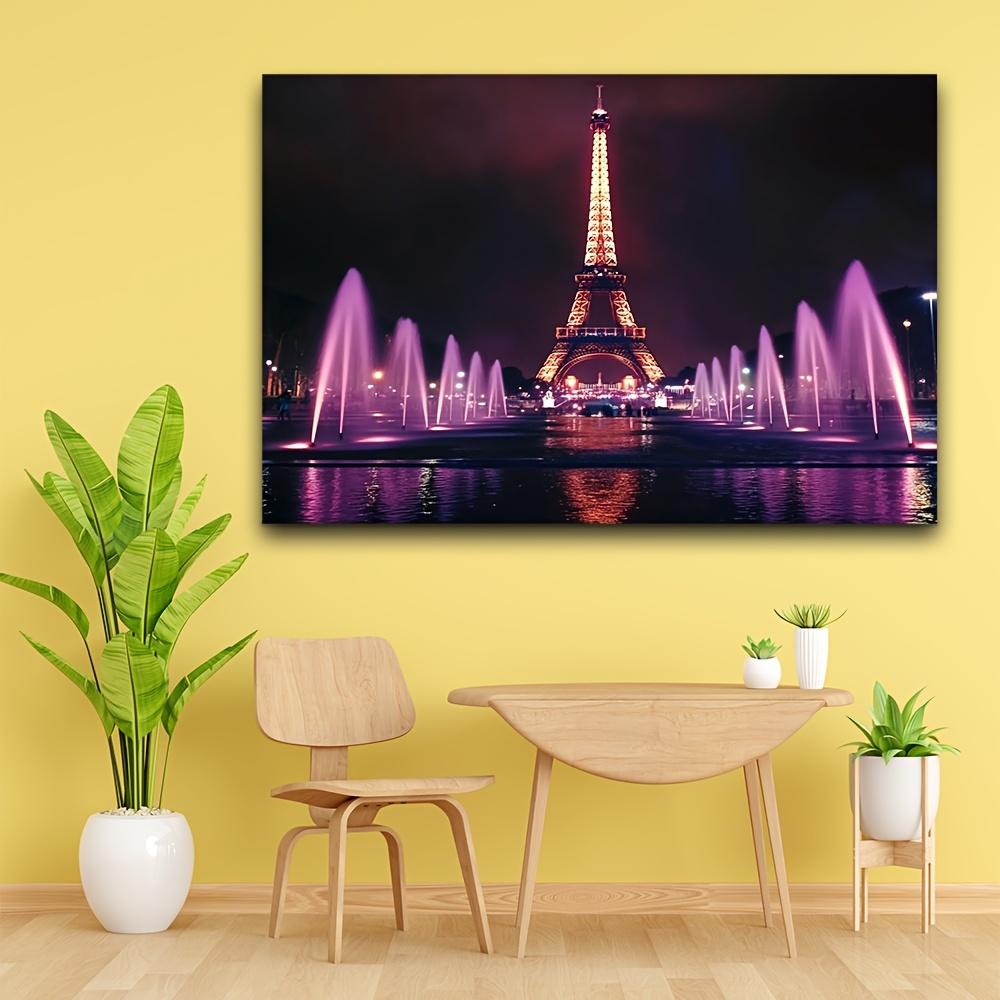 1 Piece of Eiffel Tower Paris Night View Wall Decoration Made of Polyester Suitable As a Background for Weddings and Parties