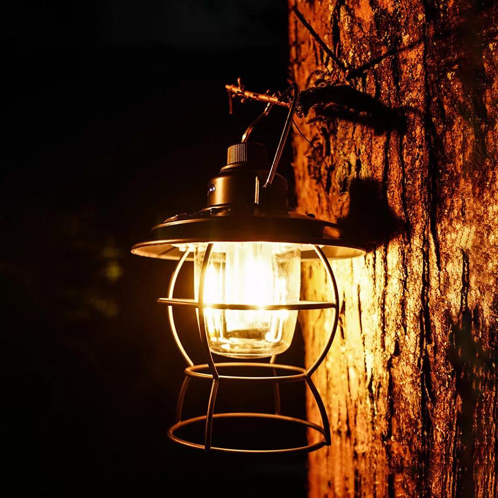 Outdoor Tent Camping Lamp Portable Atmosphere Lamp Rechargeable Adjustable Light Source Retro Led Camping Lamp