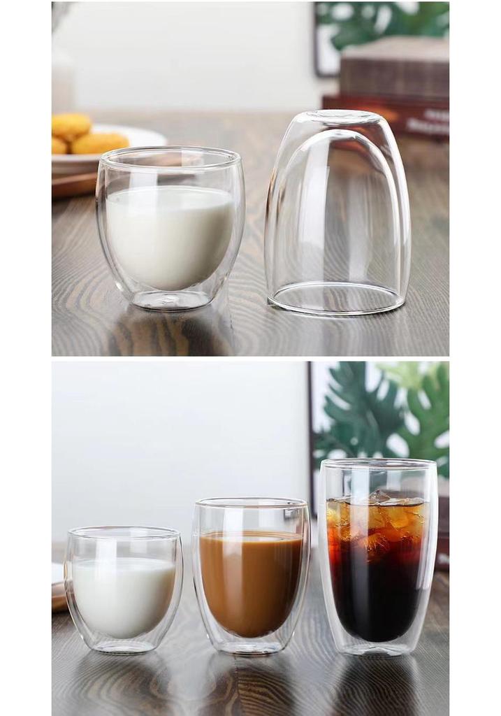 Double-Walled High-Temperature Resistant Glass Cup for Coffee, Milk, and Tea