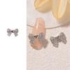 1pc Sliver French Chic Nail Charms Zircon Bows Figure Nail Parts DIY Elegant Nail Art Decoration for Manicure Nail Accessories