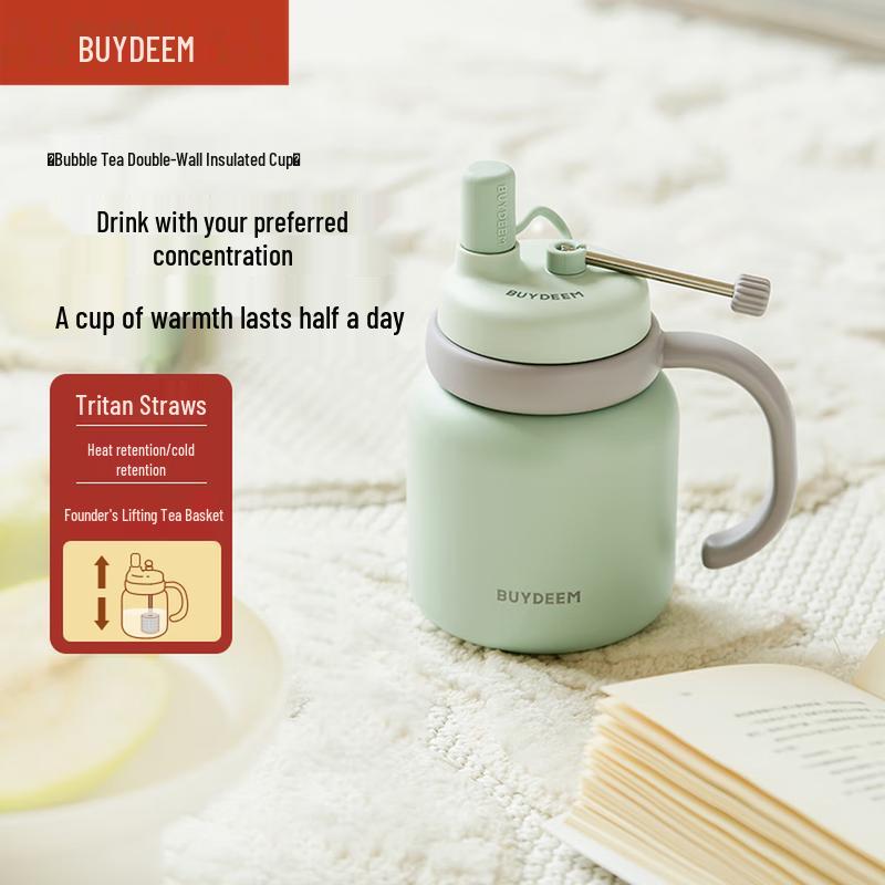 Buydeem 600ml Insulated Tea Bottle with Straw