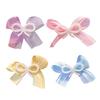 6Pcs Girl Hairpin Hand-Sewn Bow Hair Clip with Imitation Pearl Beads Macaron Color Safe Scalp-friendly Hairpin Hair Accessories