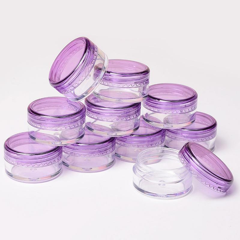 

5G Plastic Cosmetic Can Plastic Container for Cosmetics Lotion Face Cream Cosmetics 10PCS фиолетовый