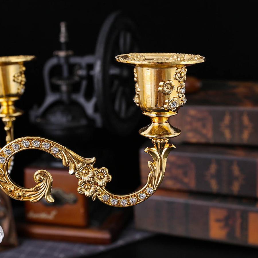 European Metal Candle Holder Candle Light Dinner Props Romantic Wedding Retro Table Decoration
