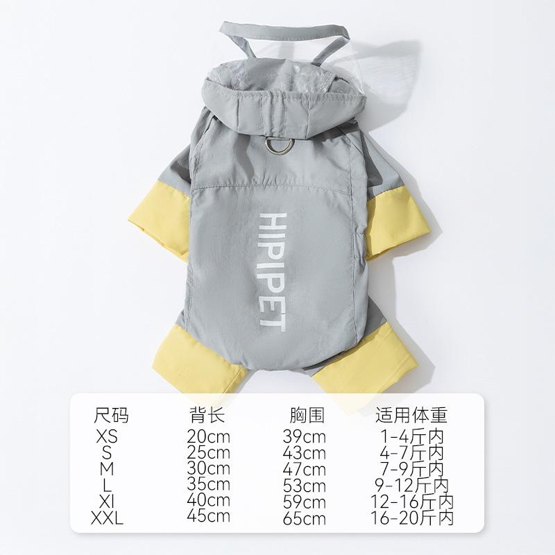 

Waterproof Reflective Four-Legged Dog Raincoat Adjustable Durable Windproof Pet Coat for Small to Medium Dogs Outdoor Walks on Rainy Days S: 2-3.5kg