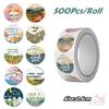 500Pcs/Roll Healing Scenery. Encouraging Words Kids Rewards Stickers - DIY Scrapbooks Album Decor Sealing Label Decals