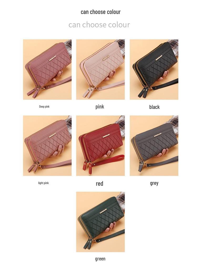 Women's 2024 Double Zipper Long Wallet - Korean Style Multi-Card Coin Purse
