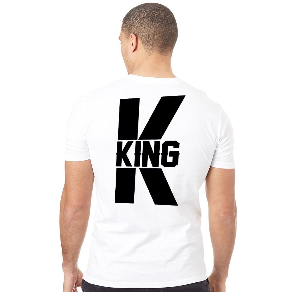 Dopasowany strój dla par King And Queen Graphic Print Tshirt z krótkim rękawem Casual Lover Clothes White T
