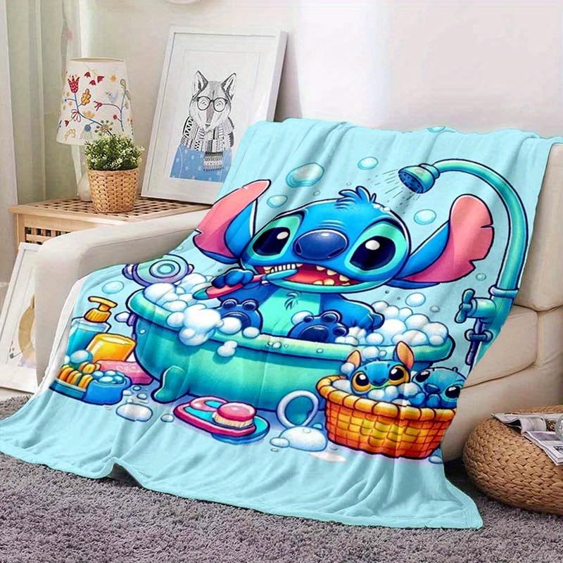 1pc Stitch Printing Blanket - Soft, All-Season Throw for Living Room, Bedroom,Personalized Gift with Adorable Cartoon Design