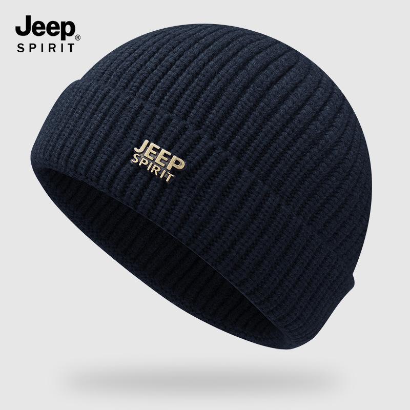 Autumn and winter knitted hat men's trendy melon fur hat outdoor cold-proof warm wool hat casual versatile pullover hat