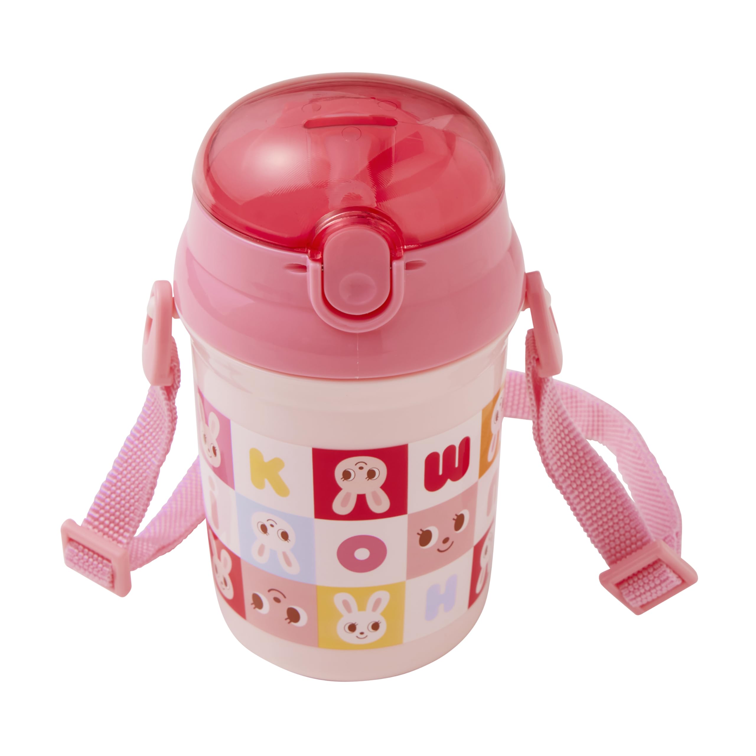 

Бутылка для воды Straw Hopper 340 мл с надписью Made in For Dishwasher розовая [Miki House] Соломинка, Логотип, Медведь, Кролик, Япония, Мальчики, Девочки, Малыши, Дети, розовый