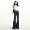 Dark Blue High-waisted and Slightly Pulled Jeans for Women's Spring and Autumn New American Style Without Sticking Legs Elastic Spice Girl Straight