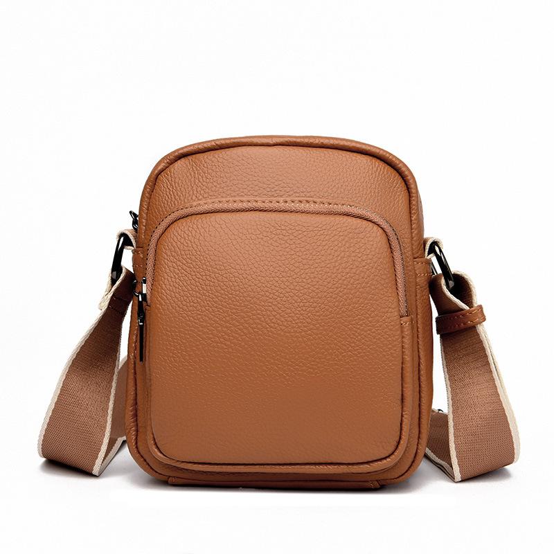 Leather women's bag new soft leather shoulder messenger bag first layer cowhide small square bag