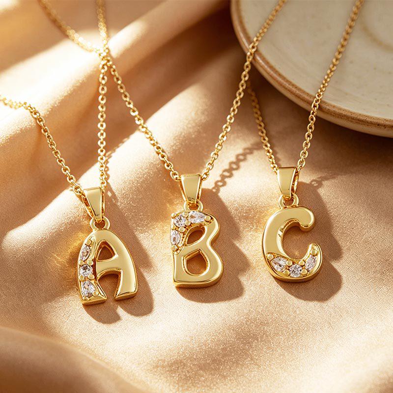Lu District Copper Micro-Inlaid Zircon Letter Pendants - Hip Hop Clavicle Chain DIY Jewelry Accessories