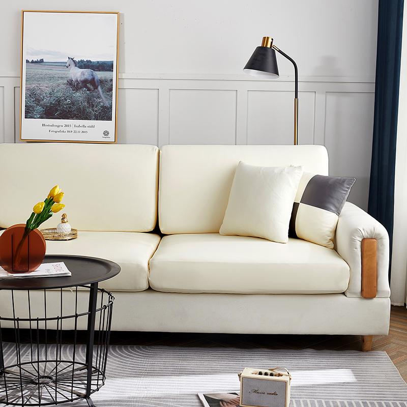 Pu Leather Living Sofa Chair Seat Cushion Covers Waterproof Anti -Dirty Slipcover Seat Protective Cover Corner L -Shaped Sofa Cover 1 /2 /3 /4