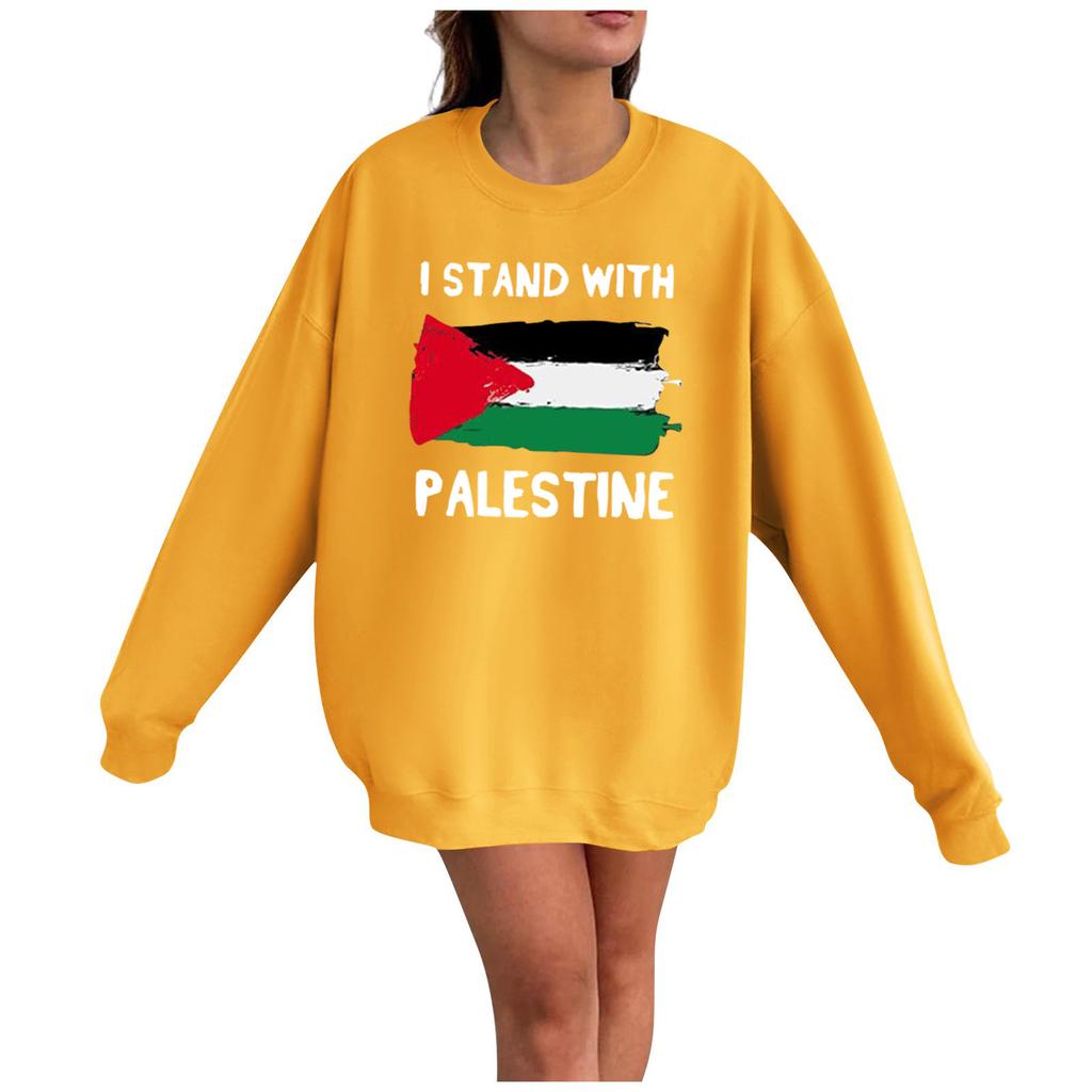 Women's Fashion Loose Casual Printed Long Sleeve Pullover Sweatshirt Top