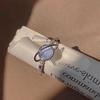 925 Silve Blue Dropwise Glaze Ring for Women Girl Gift Zircon Butterfly Sweet Romantic Jewelry