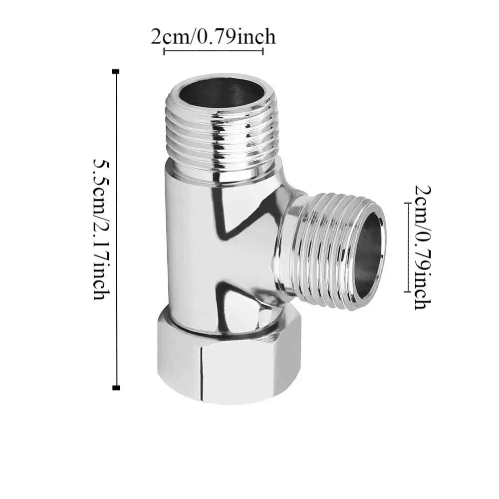 Anti-Rust 3 Way T Shape Adapter Replacement Anti-leak Brass T Adapter Multi-purpose Easy To Install Shower Diverter Valve