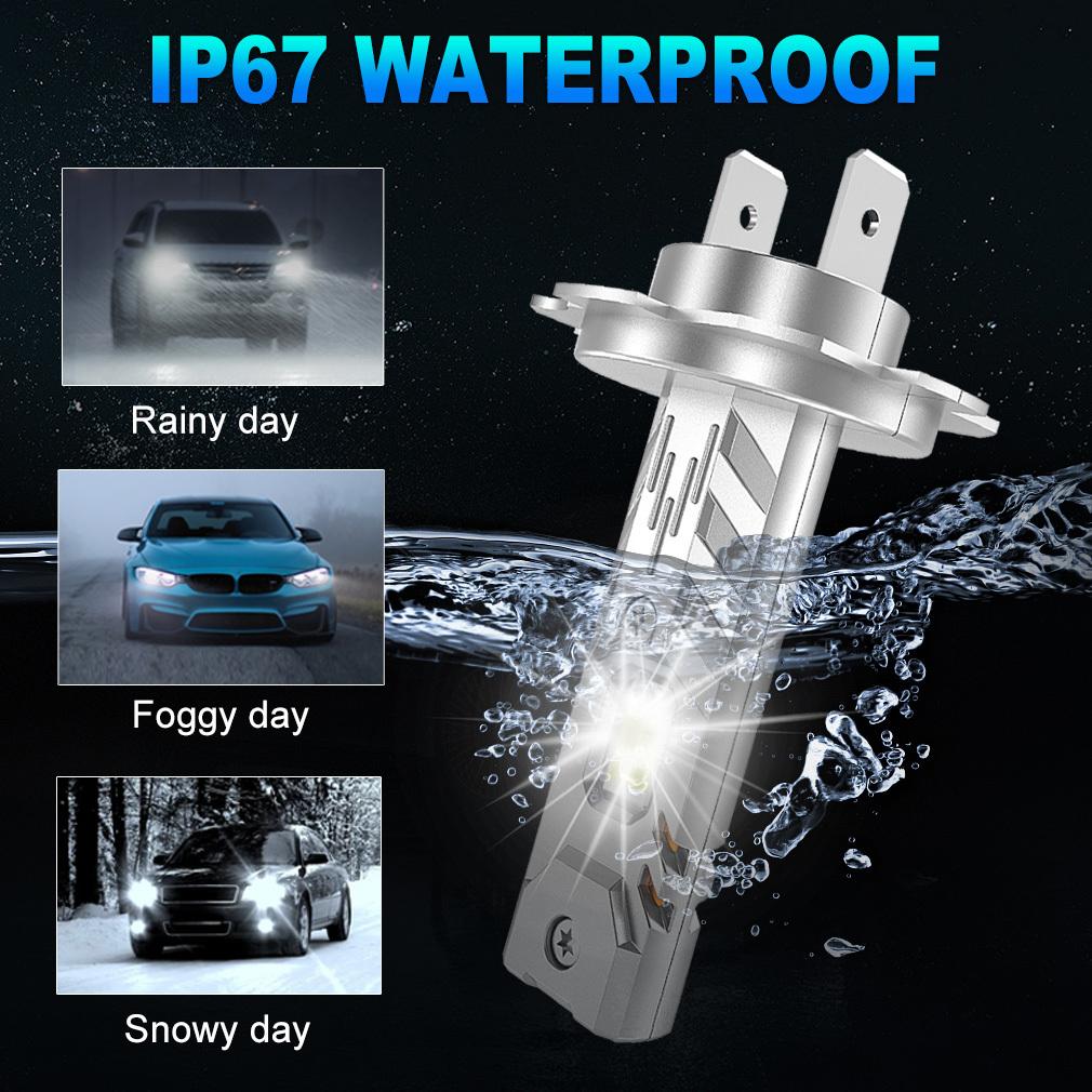 2 Stück H4 LED Scheinwerfer Canbus 25000LM H7 LED Glühbirnen H11 H8 9005 HB3 9006 HB4 H27 880 Auto Kupferrohr Scheinwerfer Auto Lüfterlos Nebelscheinwerfer 6000K 12V