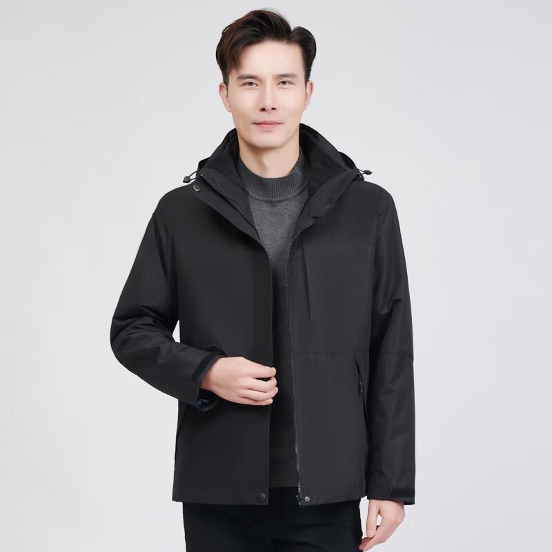 TROMAN Unisex 3-in-1 Fleece Lined Windbreaker Jacket