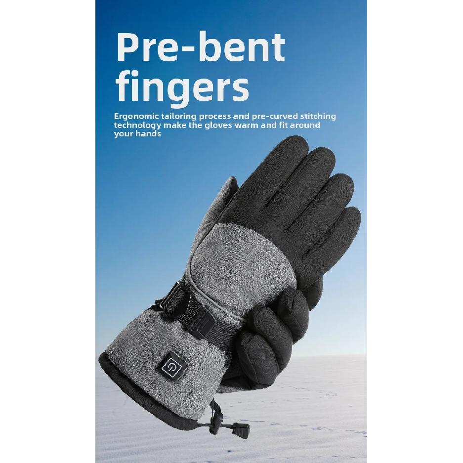 Electric Heated Gloves Waterproof Touchscreen 3 Heat Settings Heating for Outdoor Motorcycle Skiing Hiking Cycling for Men Women