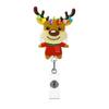 Acrylic Christmas Badge Reel Snowman Elk ID Card Holder Retractable Badge Holder  Name Card