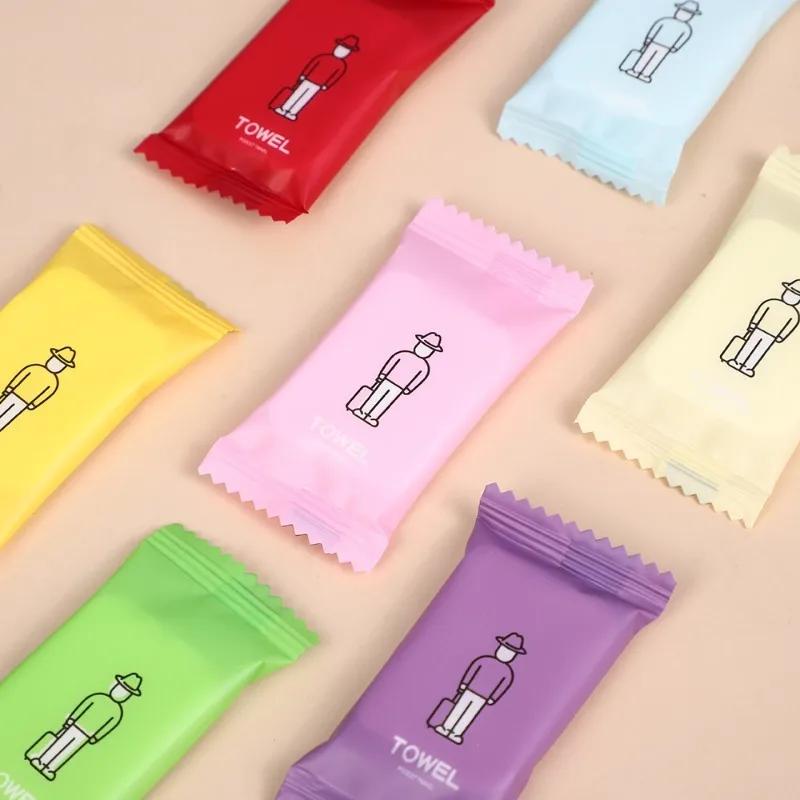 Compressed Facial Towel for Travel Disposable Face Towel Tablets Portable Cotton Washcloth Candy Shape Daily Skincare Gift