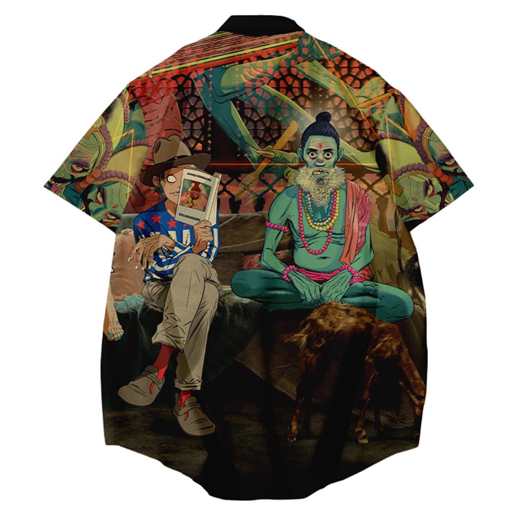 Rock Band Gorillazs  Shirts 3D Printing Graphic Street Style Shirt Casual Loose Fashion Men/Women Clothes Streetwear