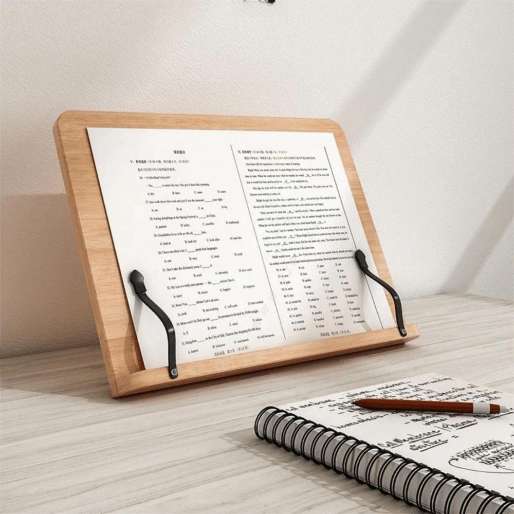 Foldable Wooden Reading Stand Adjustable Angle Cookbook Bracket Book Holder Tray  Office Use