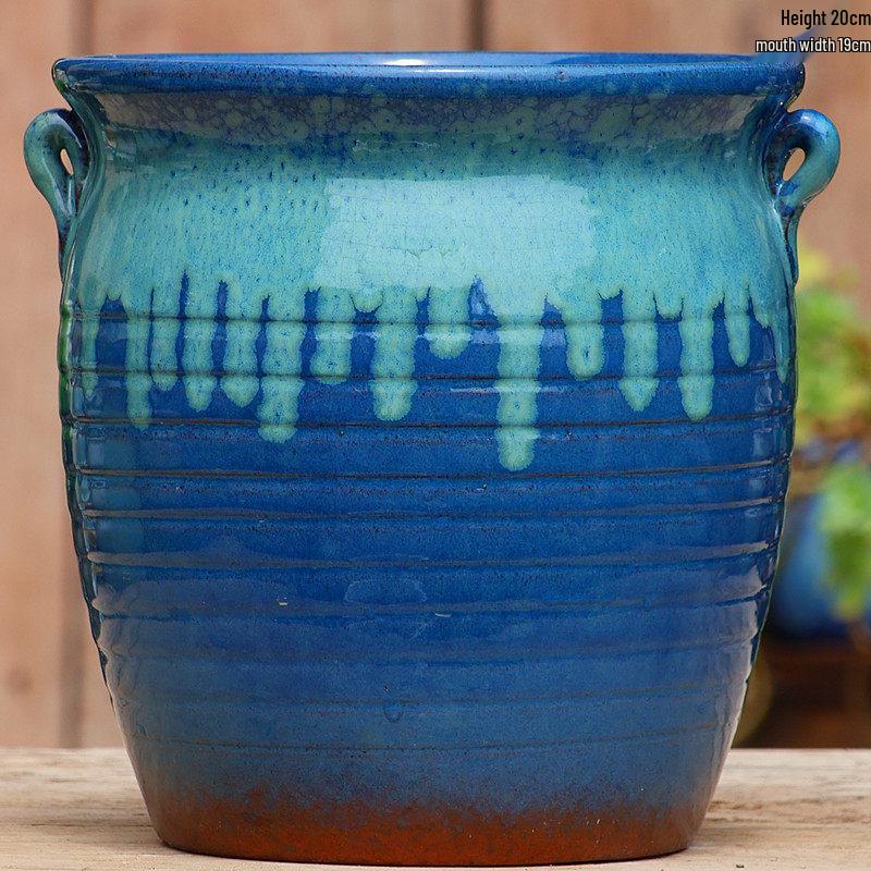 Handmade Coarse Ceramic Succulent Planter, Orchid Breathable Zisha Pot, Old Tree Design, Tall Rose Pot.